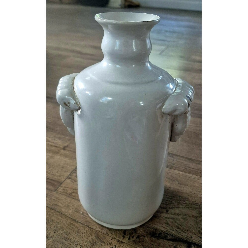 L Godinger Co 10"  Decorative Vase French Country Cream And Brown  Scrollwork